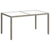 vidaXL St&oacute;ł ogrodowy, 150x90x75 cm, szkło hartowane i rattan PE, szary