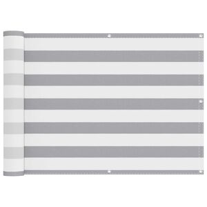 vidaXL Ekran balkonowy Jasnoszary i biały. 75 x 200 cm