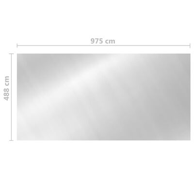 vidaXL Pokrywa na basen, srebrna, 975 x 488 cm, PE