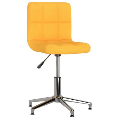 vidaXL Obrotowe krzesła stołowe, 6 szt., musztardowe, obite tkaniną