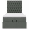 vidaXL Ł&oacute;żko otomana z materacem, ciemnoszare, 90x200 cm, tkanina