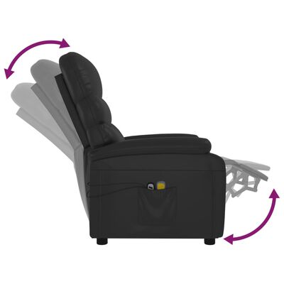 vidaXL Elektryczny fotel masujący, czarny, sztuczna skóra