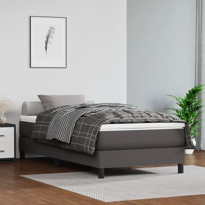 vidaXL Rama łóżka, szara, 80x200 cm, obita sztuczną skórą