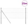 vidaXL Ogrodzenie z słupkiem Srebrny 0,6 x 25 m Stal i PVC