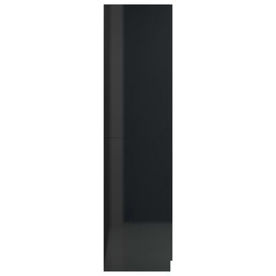 vidaXL Szafa, wysoki połysk, czarna, 80x52x180 cm, płyta wiórowa