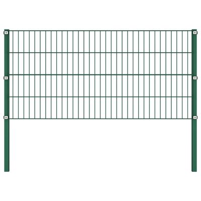 vidaXL Panel ogrodzeniowy ze słupkami, żelazny, 17 x 0,8 m, zielony