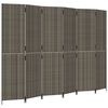 vidaXL Parawan 6-panelowy, szary, polirattan