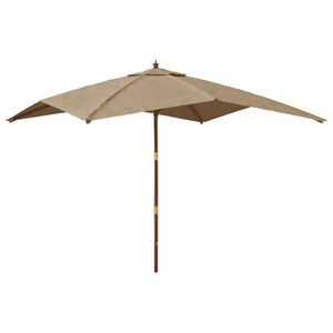 vidaXL Parasol ogrodowy na drewnianym słupku, taupe, 300x300x273 cm
