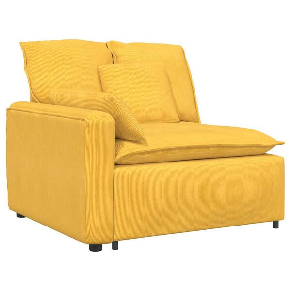 vidaXL Sofa modułowa z podn&oacute;żkiem i poduszkami, jasnoż&oacute;łta