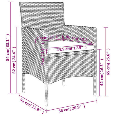 vidaXL 5-częściowy zestaw mebli ogrodowych z poduszkami, beżowo-czarny