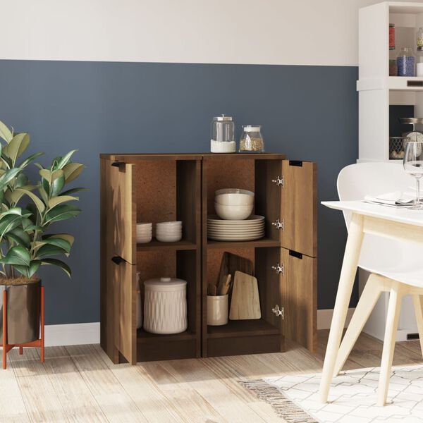 vidaXL Szafki, 2 szt, brązowy dąb 30x30x70 cm, materiał drewnopochodny