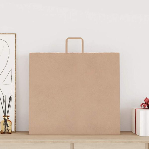 vidaXL Torby papierowe 50 szt. z uchwytami Brązowe 54x15x49 cm