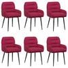 vidaXL Krzesła jadalne 6 pcs Welur Czerwone wino 59 x 59,5 x 90 cm