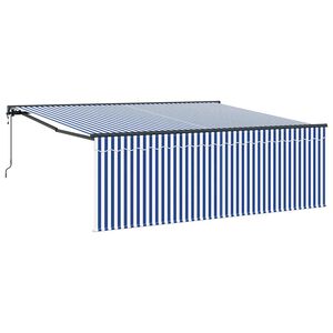 vidaXL Markiza wysuwana Niebieski i biały 400 &times; 300 cm