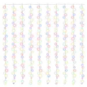 vidaXL Kurtyna lampek, 3x3m, 300 kolorowych diod LED, 8 funkcji
