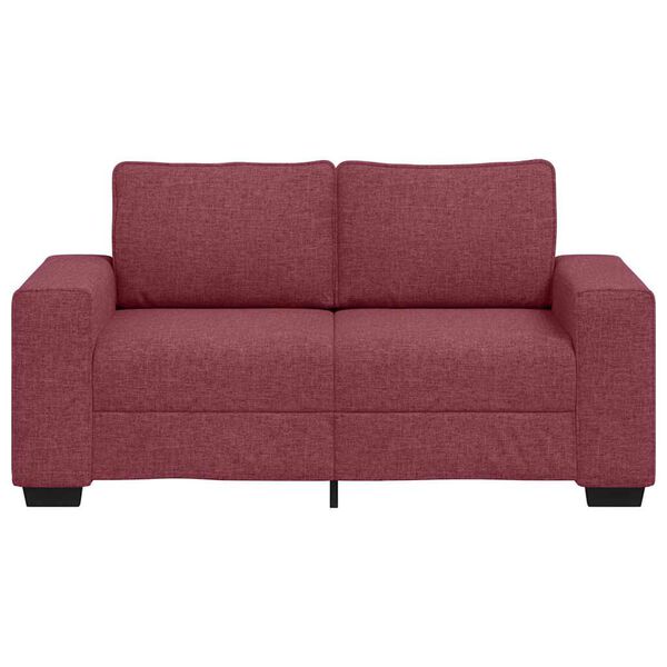 vidaXL Sofa 2-osobowa w kolorze czerwonego wina 160x77x82 cm Tkanina