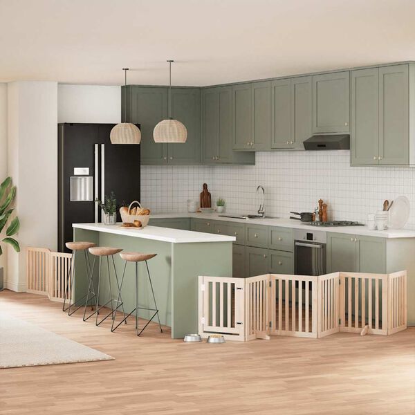 vidaXL Składana bramka dla psa, z drzwiami, 9 paneli, 450 cm