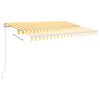 vidaXL Ręcznie zwijana markiza z LED, 300 x 250 cm, żółto-biała