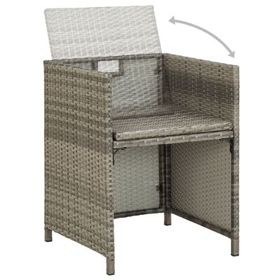 vidaXL Krzesła ogrodowe z poduszkami, 2 szt., polirattan, szare