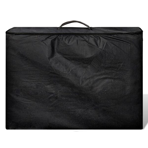 vidaXL Składany stół do masażu z drewnianą ramą, 2 strefy, czarny