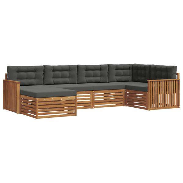 vidaXL Zestaw sof na zewnątrz z poduszką 6 pcs Naturalny i Antracytowy