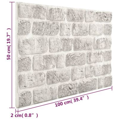 vidaXL Panele ścienne 3D, wzór jasnoszarej cegły, 10 szt., EPS