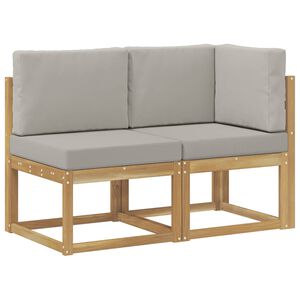 vidaXL Modułowa sofa na zewnątrz 2 Sztuka Biały Lite Drewno Akacji