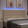 vidaXL Wezgłowie LED Ze LED Lights Z zagł&oacute;wkiem Kremowy 180 cm tkanina