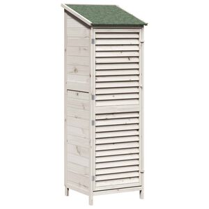 vidaXL Shed ogrodowy z dachem Biały 59 x 56 x 176 cm Drewno Świerkowe