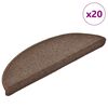 vidaXL Maty na schody 20 szt. 56x17x3 cm Brąz kawowy P&oacute;łokrągły