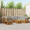 vidaXL Zestawy sof 10 pcs Naturalny i Jasny Szary Lite Drewno Akacji