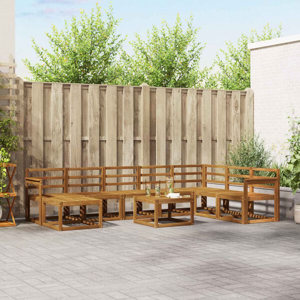 vidaXL Zestaw sof na zewnątrz 9 pcs Naturalny Lite Drewno Akacji