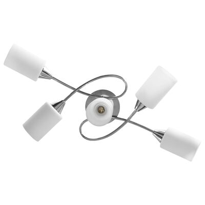 vidaXL Lampa sufitowa z ceramicznymi kloszami na 5 żarówek E14, biała