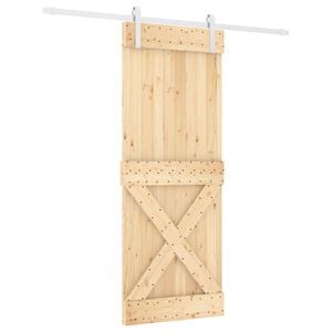 vidaXL Drzwi przesuwne Naturalne i białe 80 x 210 cm