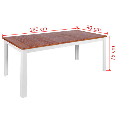 vidaXL Stół do jadalni z litego drewna tekowego i mahoniu 180x90x75 cm