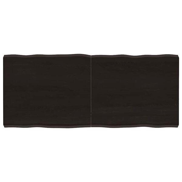 vidaXL Blat ciemnobrązowy 140x60x(2-6) cm drewno z naturalną krawędzią