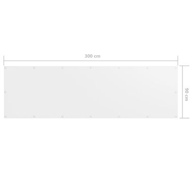 vidaXL Parawan balkonowy, biały, 90x300 cm, tkanina Oxford
