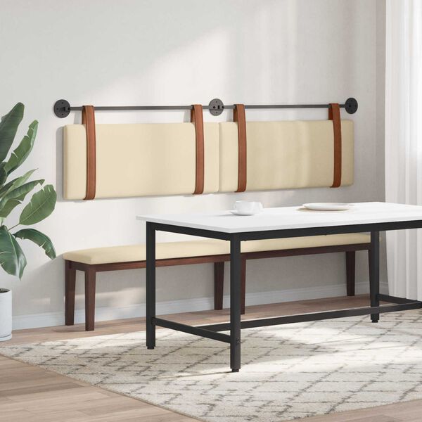 vidaXL Wisząca Głowa Gładki Kremowy 210 x 55 x 5 cm Antyczny PU