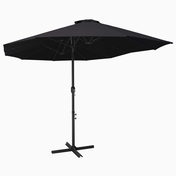 vidaXL Parasol ogrodowy na słupku aluminiowym, 460 x 270 cm, czarny