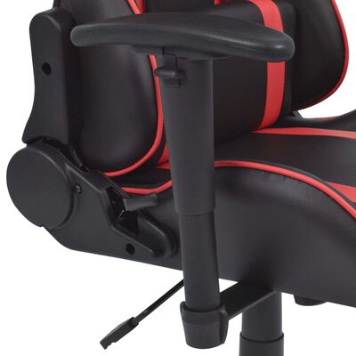 vidaXL Regulowane krzesło biurowe z podnóżkiem, czerwone