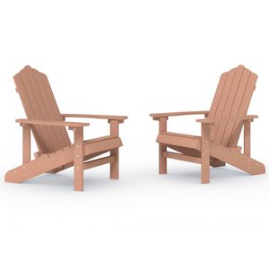 vidaXL Krzesła ogrodowe Adirondack, 2 szt., HDPE, brązowe