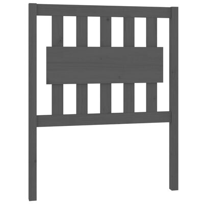 vidaXL Wezgłowie łóżka, szare, 80,5x4x100 cm, lite drewno sosnowe