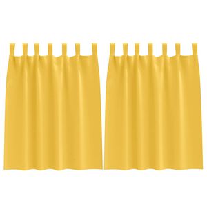 vidaXL Firany blackout z k&oacute;łkami 2 szt. Musztardowy ż&oacute;łty 140 x 140 cm