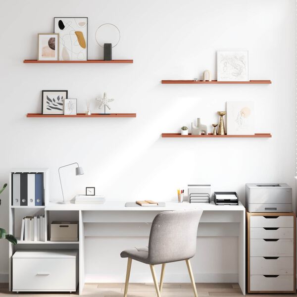 vidaXL P&oacute;łka ścienna z p&oacute;łką 4 pcs Czerwony 100 x 9 x 3 cm