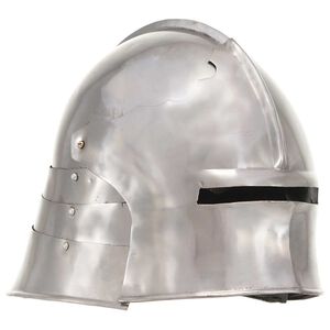 vidaXL Replika średniowiecznego zabytkowego hełmu, LARP, srebrna stal