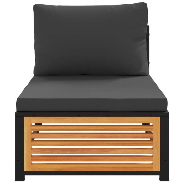 vidaXL Ogrodowa sofa bez podłokietnik&oacute;w, z poduszkami, drewno akacjowe