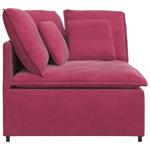 vidaXL Modułowy Narożnik Sofa z Poduszkami Wino Czerwone 100 cm