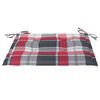 vidaXL Krzesła ogrodowe z poduszkami w czerwoną kratę, 6 szt., tekowe