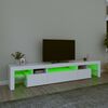 vidaXL Szafka pod TV z oświetleniem LED, biała, 215x36,5x40 cm