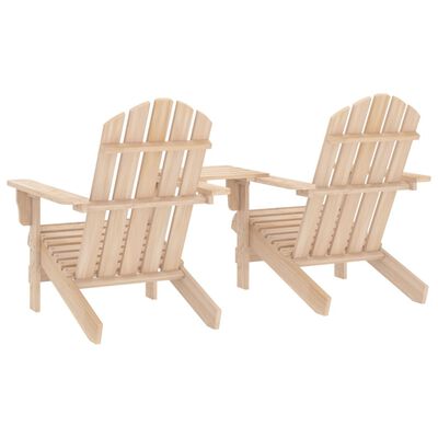 vidaXL Krzesła ogrodowe Adirondack ze stolikiem, lite drewno jodłowe